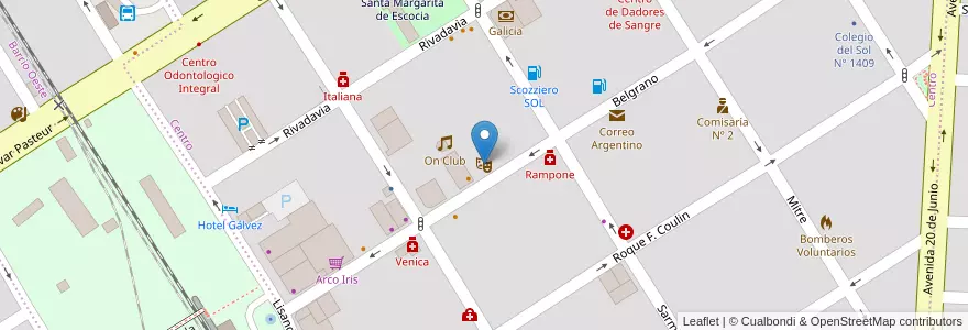 Mapa de ubicacion de Teatro Marconi en アルゼンチン, サンタフェ州, Departamento San Jerónimo, Municipio De Gálvez, Gálvez.