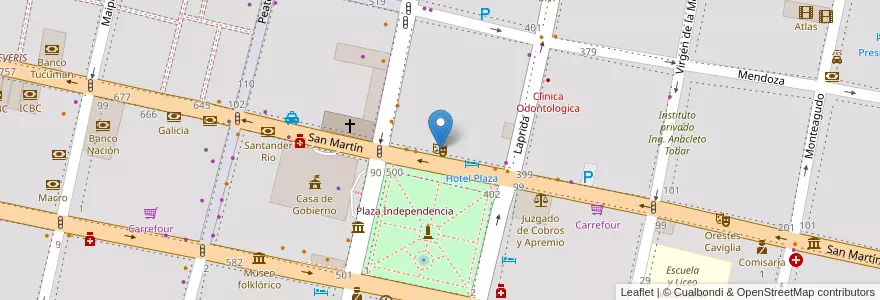 Mapa de ubicacion de Teatro Mercedes Sosa en Argentinië, Tucumán, San Miguel De Tucumán, Departamento Capital, San Miguel De Tucumán.