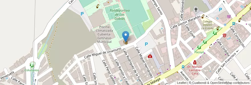 Mapa de ubicacion de Teatro Municipal en スペイン, アンダルシア州, Granada, Comarca De La Vega De Granada, Las Gabias.