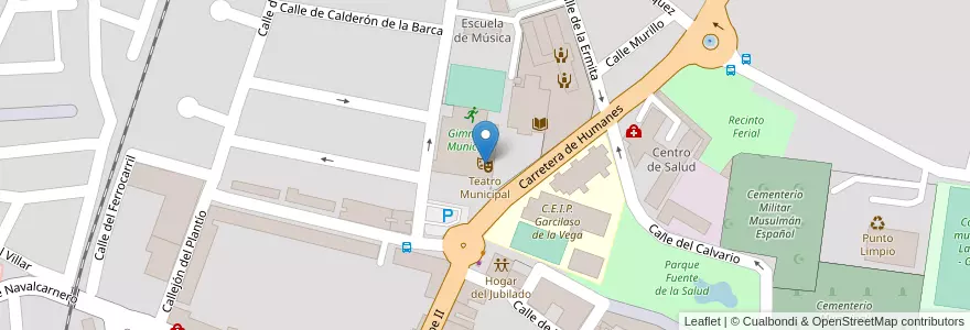 Mapa de ubicacion de Teatro Municipal en Espanha, Comunidade De Madrid, Comunidade De Madrid, Comarca Sur, Griñón.