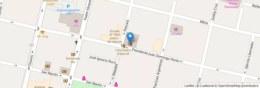 Mapa de ubicacion de Teatro Municipal en Argentine, Chili, Mendoza, Departamento Maipú, Distrito Ciudad De Maipú, Maipú.