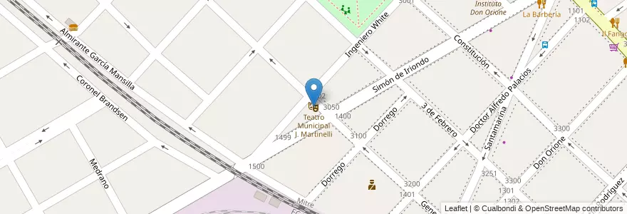 Mapa de ubicacion de Teatro Municipal J. Martinelli en Argentine, Province De Buenos Aires, Partido De San Fernando, Victoria.