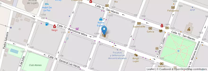 Mapa de ubicacion de Teatro Municipal Trinidad Guevara en Argentine, Province De Buenos Aires, Partido De Luján.