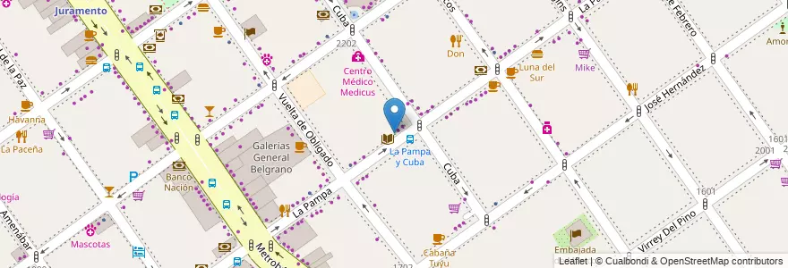 Mapa de ubicacion de Teatro Música y Danza, Belgrano en آرژانتین, Ciudad Autónoma De Buenos Aires, Buenos Aires, Comuna 13.