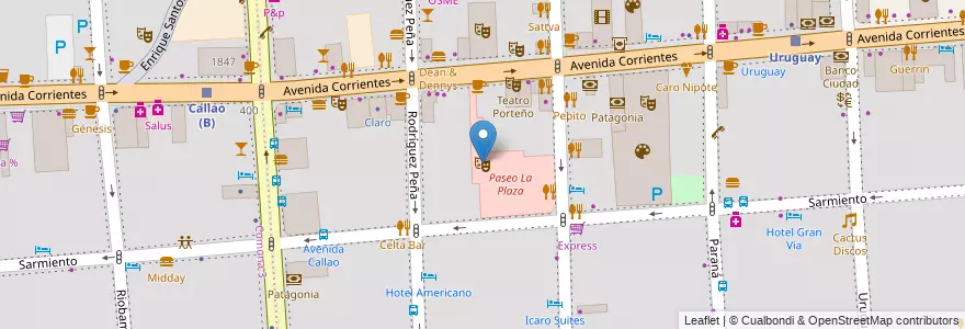 Mapa de ubicacion de Teatro Paseo La Plaza, San Nicolas en Argentine, Ciudad Autónoma De Buenos Aires, Comuna 1, Buenos Aires.