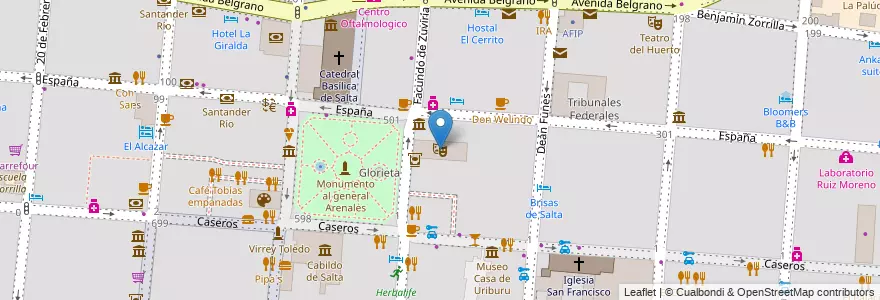 Mapa de ubicacion de Teatro Provincial en アルゼンチン, サルタ州, Capital, Municipio De Salta, Salta.