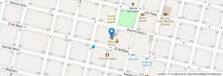 Mapa de ubicacion de Teatro Roma en 아르헨티나, 부에노스아이레스주, Partido De Salto.