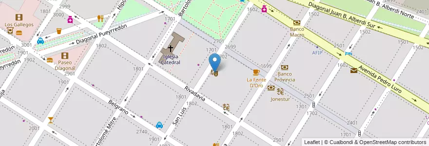 Mapa de ubicacion de Teatro Roxy - Radio City - Melany en Аргентина, Буэнос-Айрес, Partido De General Pueyrredón, Mar Del Plata.