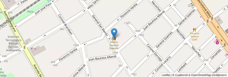 Mapa de ubicacion de Teatro Susana Zejedor en Arjantin, Buenos Aires, Partido De Avellaneda, Avellaneda.
