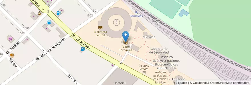 Mapa de ubicacion de Teatro Tornavías en Argentina, Buenos Aires, Partido De General San Martín, Villa Lynch.