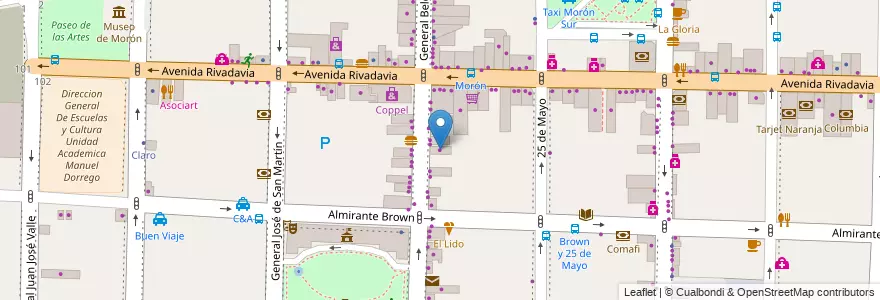 Mapa de ubicacion de Teber's en الأرجنتين, بوينس آيرس, Partido De Morón, Morón.