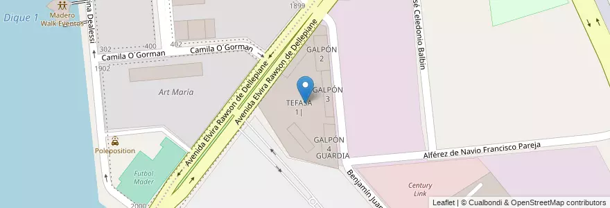 Mapa de ubicacion de TEFASA 1|, Puerto Madero en Argentine, Ciudad Autónoma De Buenos Aires, Comuna 1, Buenos Aires.
