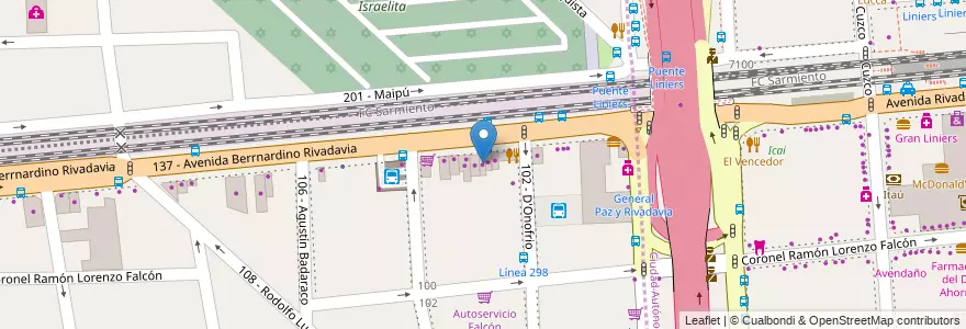 Mapa de ubicacion de Tejidos de Punto en 阿根廷, 布宜诺斯艾利斯省, Partido De Tres De Febrero, Ciudadela.
