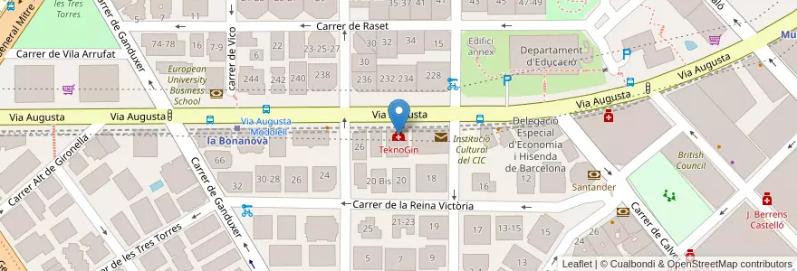 Mapa de ubicacion de TeknoGin en اسپانیا, Catalunya, Barcelona, Barcelonès, Barcelona.