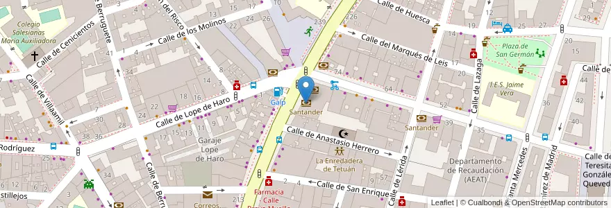 Mapa de ubicacion de Telebanco 4B en Испания, Мадрид, Мадрид, Área Metropolitana De Madrid Y Corredor Del Henares, Мадрид.