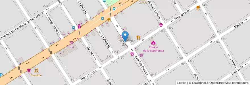 Mapa de ubicacion de TeleCentro S.A., Villa General Mitre en Argentine, Ciudad Autónoma De Buenos Aires, Buenos Aires, Comuna 11.