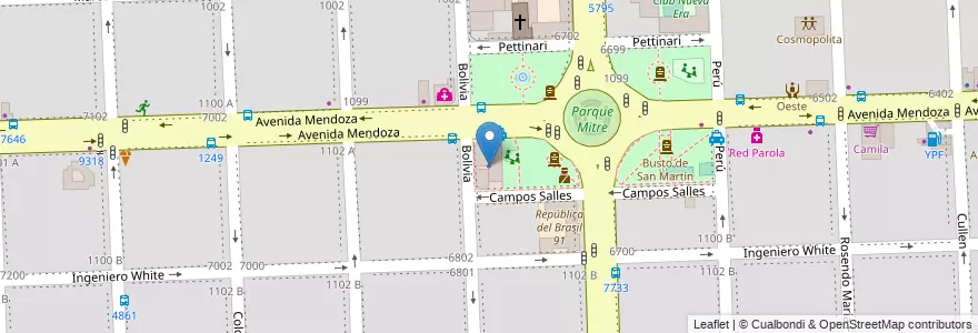 Mapa de ubicacion de Telecom en アルゼンチン, サンタフェ州, Departamento Rosario, Municipio De Rosario, ロサリオ.