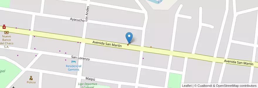 Mapa de ubicacion de Telecom Cabinas en Argentinien, Chaco, Departamento Bermejo, La Leonesa - Las Palmas, Municipio De Las Palmas.
