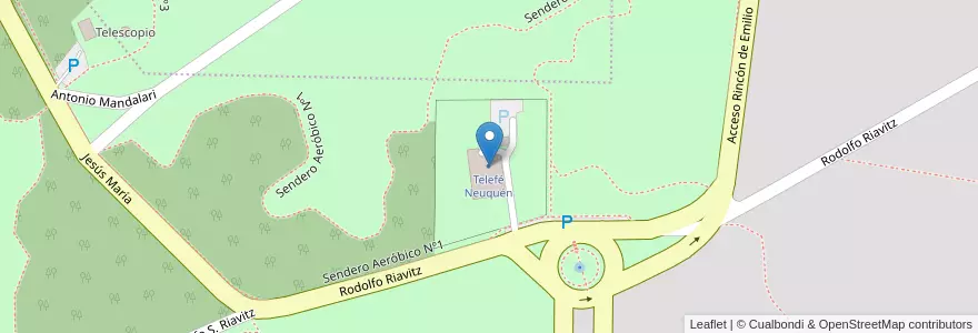 Mapa de ubicacion de Telefé Neuquén en Argentinië, Chili, Neuquén, Departamento Confluencia, Municipio De Neuquén, Neuquén.