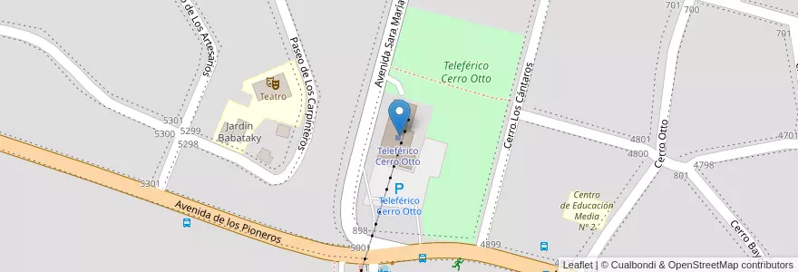 Mapa de ubicacion de Teleférico Cerro Otto en Аргентина, Чили, Рио-Негро, Departamento Bariloche, Municipio De San Carlos De Bariloche, Сан-Карлос-Де-Барилоче.