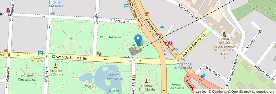 Mapa de ubicacion de Teleférico Salta en Argentinien, Salta, Capital, Municipio De Salta, Salta.