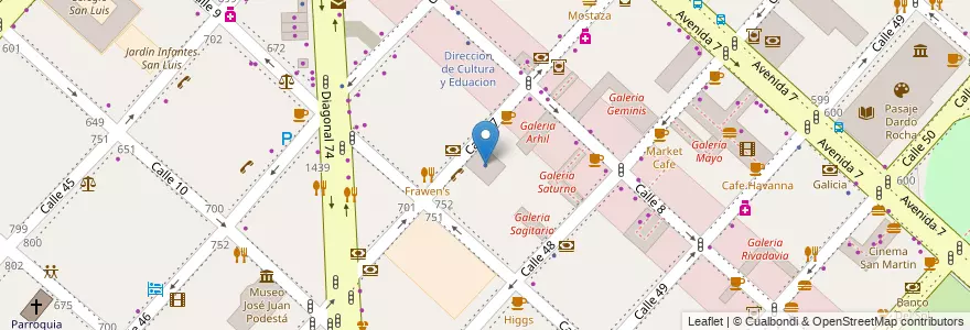 Mapa de ubicacion de Telefónica, Casco Urbano en アルゼンチン, ブエノスアイレス州, Partido De La Plata, La Plata.