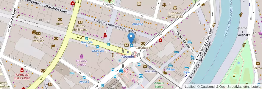 Mapa de ubicacion de Telefónica España en Испания, Страна Басков, Bizkaia, Bilboaldea, Бильбао.
