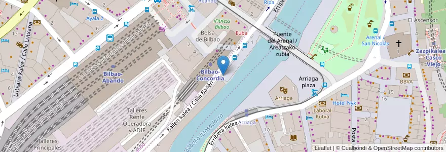 Mapa de ubicacion de Telefónica España en İspanya, Bask Bölgesi, Bizkaia, Bilboaldea, Bilbao.