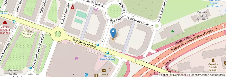 Mapa de ubicacion de Teléfono de la esperanza en 스페인, 아스투리아스, 아스투리아스, Oviedo.