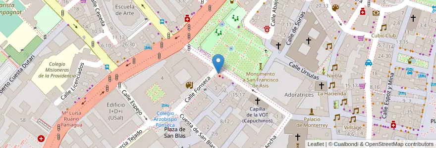 Mapa de ubicacion de Teléfono público en إسبانيا, قشتالة وليون, شلمنقة, دائرة شلمنقة, شلمنقة.
