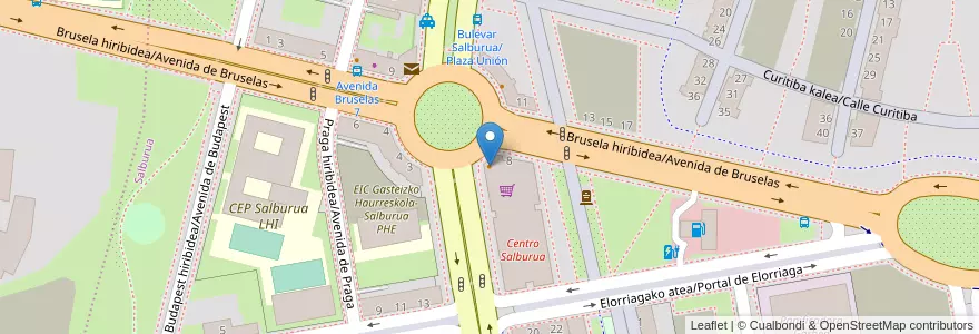 Mapa de ubicacion de Telepizza en スペイン, バスク州, Araba/Álava, Gasteizko Kuadrilla/Cuadrilla De Vitoria, Vitoria-Gasteiz.