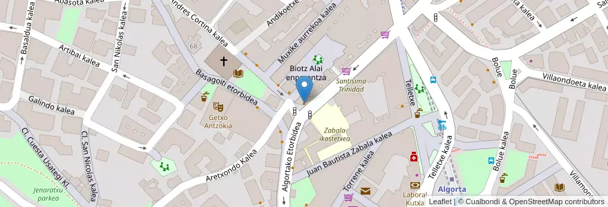 Mapa de ubicacion de Telepizza en İspanya, Bask Bölgesi, Bizkaia, Bilboaldea, Getxo.