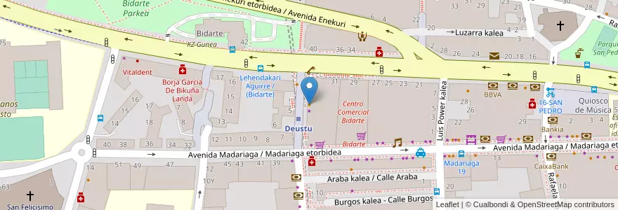 Mapa de ubicacion de Telepizza en 스페인, Euskadi, Bizkaia, Bilboaldea, 빌바오.