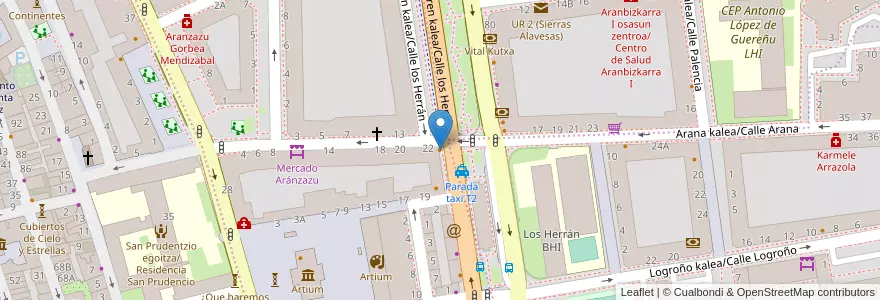 Mapa de ubicacion de Telepizza en Испания, Страна Басков, Алава, Gasteizko Kuadrilla/Cuadrilla De Vitoria, Vitoria-Gasteiz.