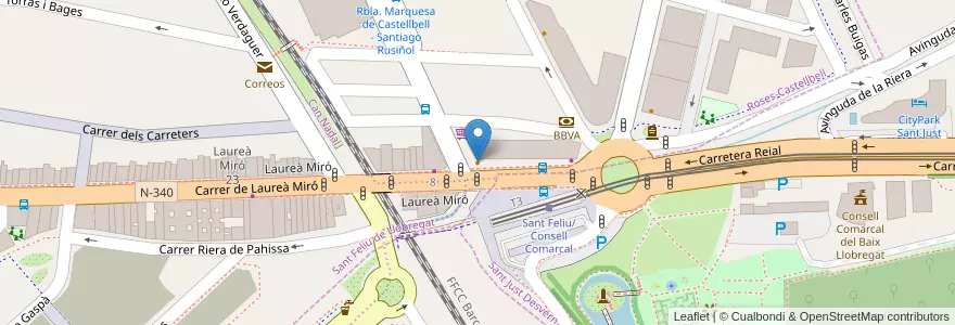 Mapa de ubicacion de Telepizza en اسپانیا, Catalunya, Barcelona, Baix Llobregat.