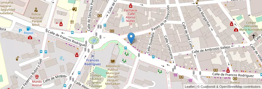 Mapa de ubicacion de Telepizza en Spagna, Comunidad De Madrid, Comunidad De Madrid, Área Metropolitana De Madrid Y Corredor Del Henares, Madrid.