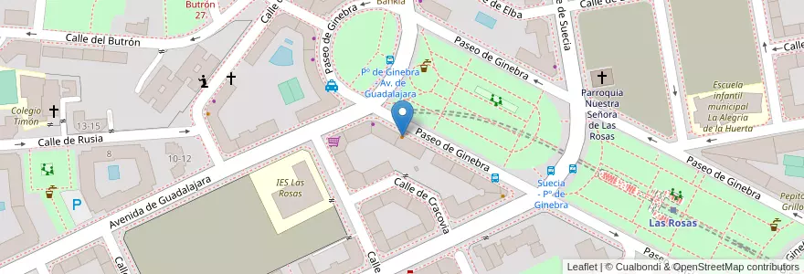 Mapa de ubicacion de Telepizza en Spanien, Autonome Gemeinschaft Madrid, Autonome Gemeinschaft Madrid, Área Metropolitana De Madrid Y Corredor Del Henares, Madrid.