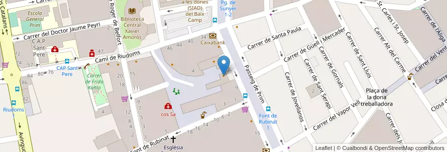 Mapa de ubicacion de Telepizza en 西班牙, Catalunya, Tarragona, Baix Camp, Reus.