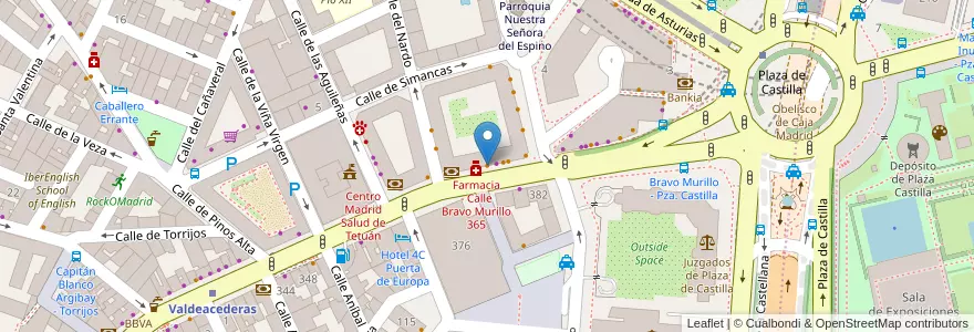 Mapa de ubicacion de Telepizza en スペイン, マドリード州, Comunidad De Madrid, Área Metropolitana De Madrid Y Corredor Del Henares, Madrid.