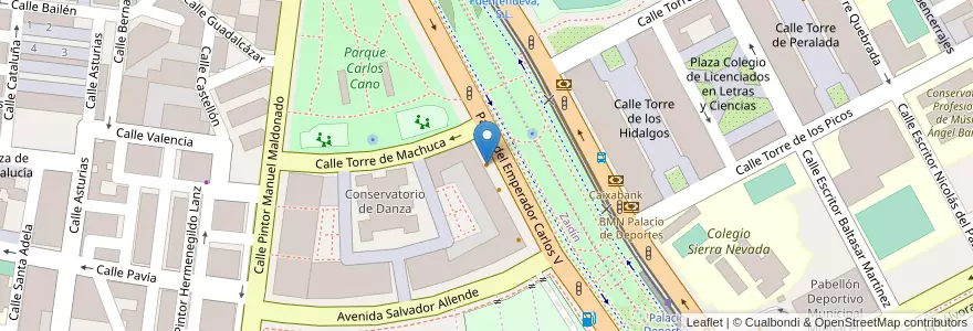Mapa de ubicacion de Telepizza en اسپانیا, Andalucía, Granada, Comarca De La Vega De Granada, Granada.