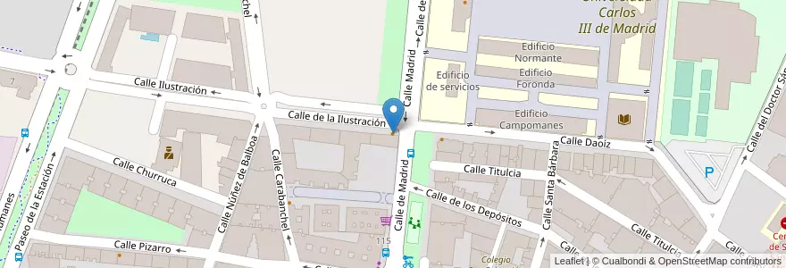 Mapa de ubicacion de Telepizza en Sepanyol, Comunidad De Madrid, Comunidad De Madrid, Área Metropolitana De Madrid Y Corredor Del Henares, Getafe.