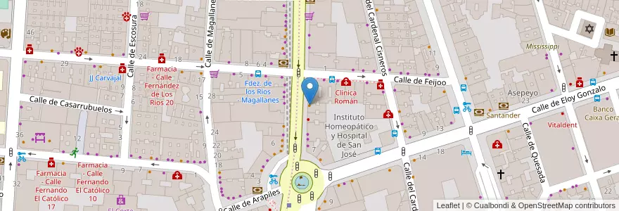 Mapa de ubicacion de Telepizza en اسپانیا, بخش خودمختار مادرید, بخش خودمختار مادرید, Área Metropolitana De Madrid Y Corredor Del Henares, مادرید.