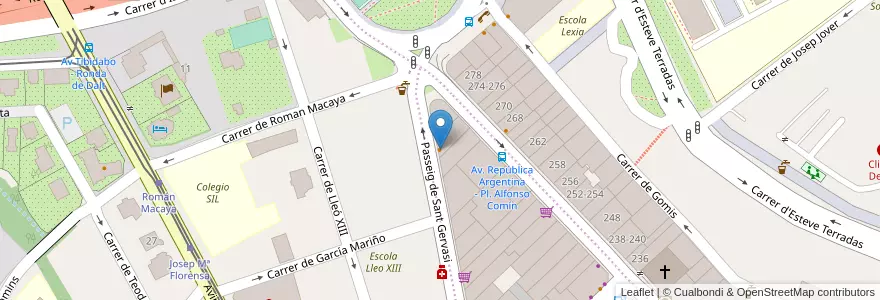 Mapa de ubicacion de Telepizza en Espanha, Catalunha, Barcelona, Barcelonès, Barcelona.
