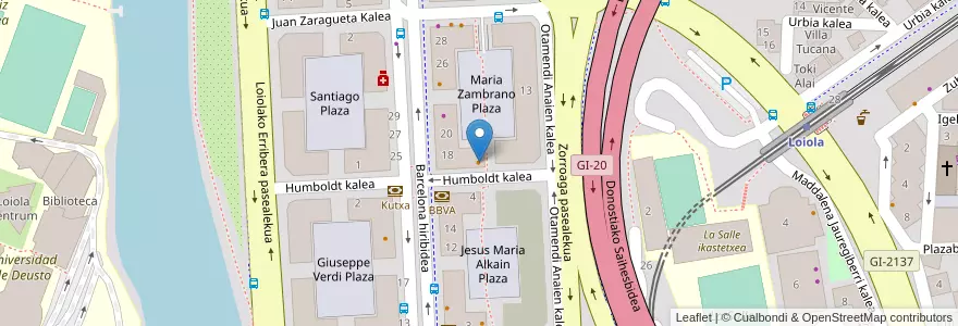 Mapa de ubicacion de Telepizza en Spanien, Autonome Gemeinschaft Baskenland, Gipuzkoa, Donostialdea, Donostia/San Sebastián.