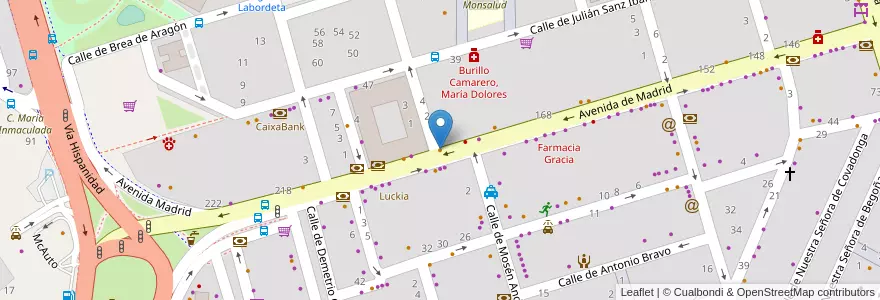 Mapa de ubicacion de Telepizza en スペイン, アラゴン州, サラゴサ, Zaragoza, サラゴサ.