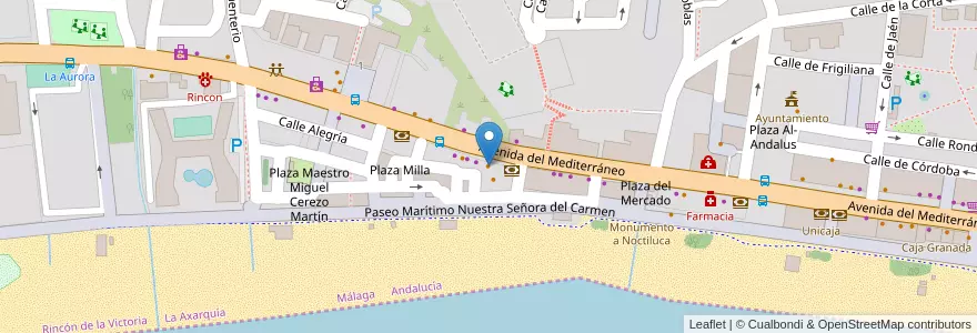 Mapa de ubicacion de Telepizza en اسپانیا, La Axarquía, Rincón De La Victoria.