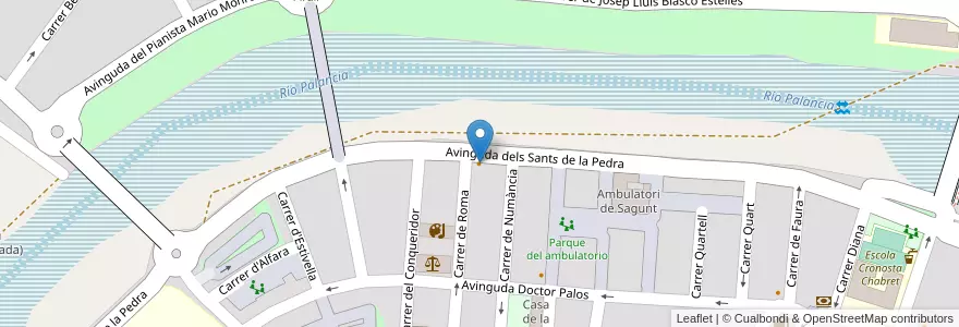 Mapa de ubicacion de Telepizza en スペイン, バレンシア州, València / Valencia, El Camp De Morvedre, Sagunt / Sagunto.