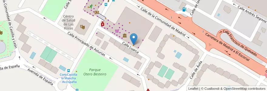 Mapa de ubicacion de Telepizza en 西班牙, Comunidad De Madrid, Comunidad De Madrid, Área Metropolitana De Madrid Y Corredor Del Henares, Las Rozas De Madrid.