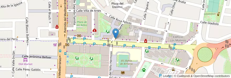 Mapa de ubicacion de Telepizza en スペイン, アンダルシア州, アルメリア, アルメリア.