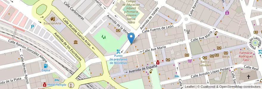 Mapa de ubicacion de TelePizza en 西班牙, Castilla Y León, León, El Bierzo, Ponferrada.